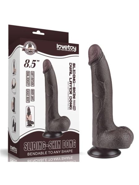 Фалоімітатор - Sliding-Skin Dual Layer Dong 8.5" Black #1