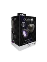 Анальна пробка - Ouch! Metal Butt Plug Large Gunmetal/Amethyst Purple