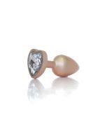 Анальна пробка - Jewellery Pearl Gold Heart Plug Clear S