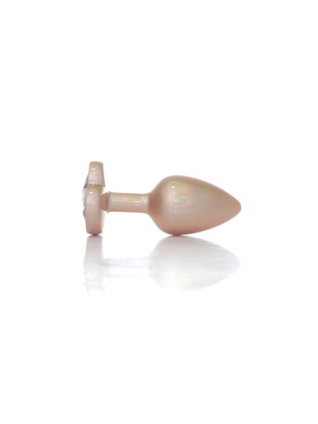 Анальна пробка - Jewellery Pearl Gold Heart Plug Clear S