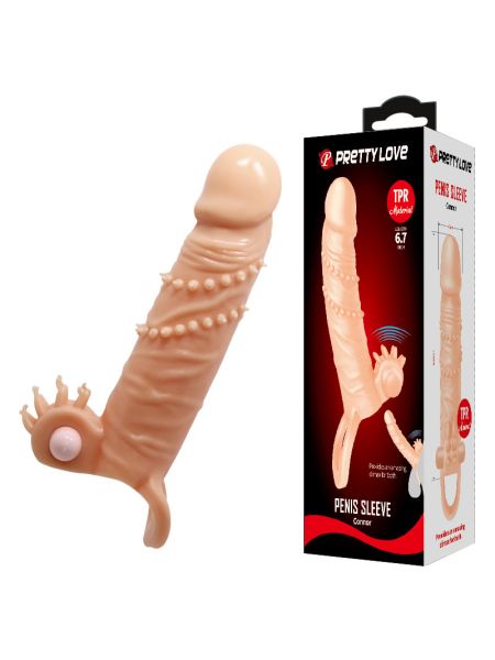 Насадка на член - Pretty Love Connor Vibrating Penis Sleeve Flesh