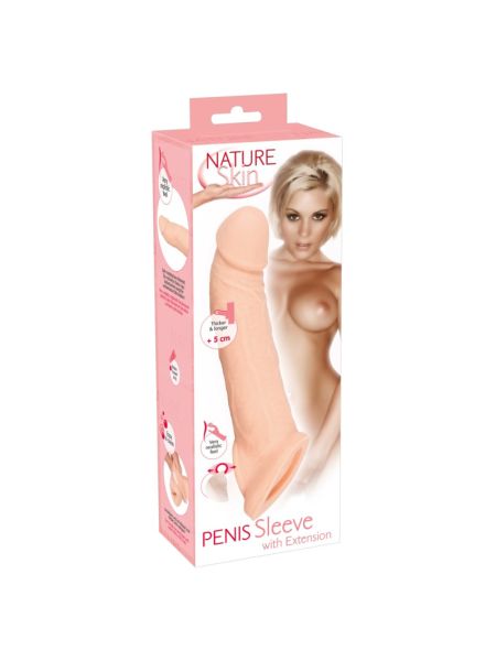 Подовжуюча насадка - Nature Skin Penis Sleeve With Extension