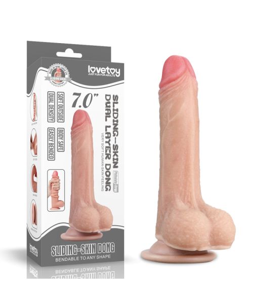 Фалоімітатор - Sliding-Skin Dual Layer Dong 7" Flesh