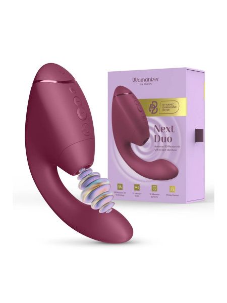 Вібратор-стимулятор вакуумний Womanizer Next Duo Dusky Pink для точки G, рожевий