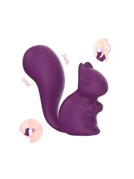 Міні-вібратор кліторальний Every Night Toys Debbie у формі білочки фіолетовий, 10 режимів вібрації