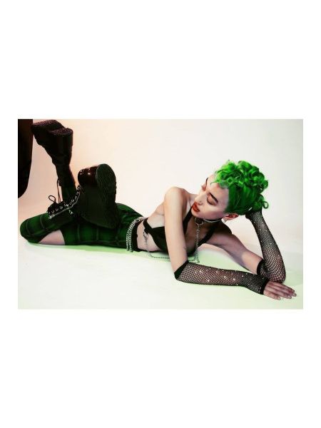 Рукавички в сітку із стразами One SIze Fishnet Arm Warmers Gloves від Leg Avenue Rhinestone, чорні