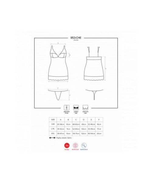 Боді 853-CHE-3 chemise thong red S / M