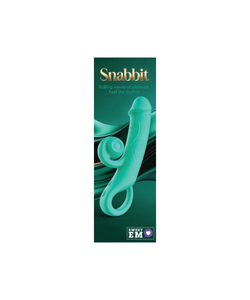 Вібратор-кролик Sweet Em Snabbit бірюзовий, 20 × 3,8 см