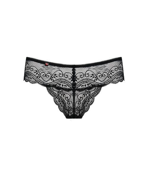 Трусики-стрінги мереживні чорні Obsessive Miamor L/XL