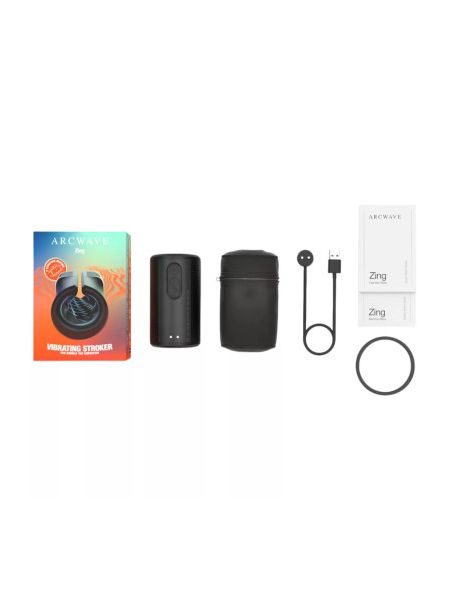 Вібруючий мастурбатор Arcwave Zing Black, відкритий, чорний
