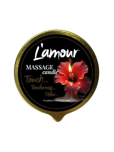 Масажна свічка L'amour Musked Hibiscus & Milk, золота, 70 мл Масажна свічка L'amour Musked Hibiscus & Milk, золота, 70 мл