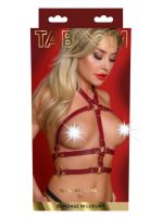 Портупея Taboom Bondage in Luxury із золотистою фурнітурою, бордова, L-XL