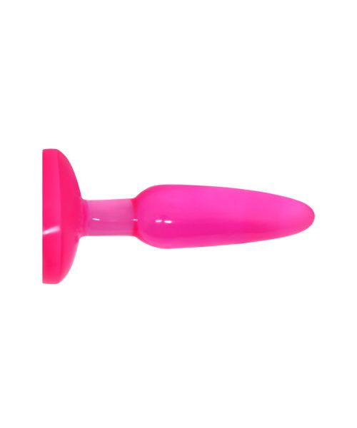 Анальна пробка на присосці BAILE Butt Plug, рожева, 14×3.5 см