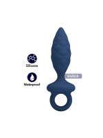 Анальна пробка MR. PLAY Butt Plug with Loop, синя, розмір S, 11,5 × 2,7 см