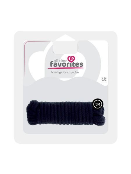 Веревка для бондажа Dream Toys All Time Favorites черная, 5 м