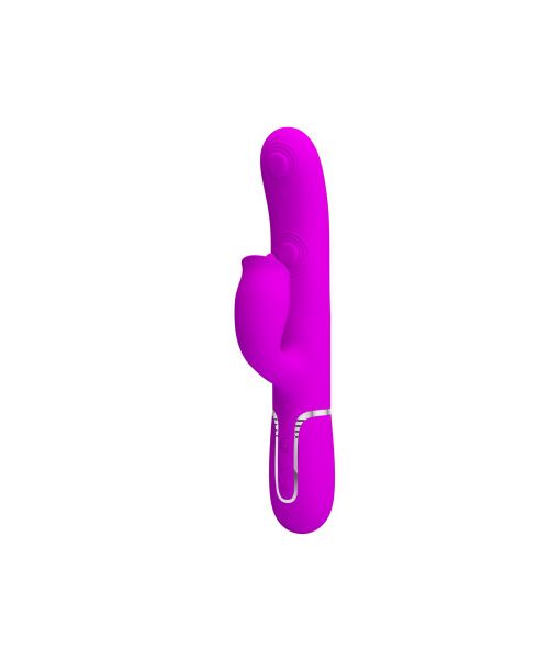 Вібратор-кролик PRETTY LOVE Gigiс з стимулятором язичком, рожевий, 22.8 х 3.4 см