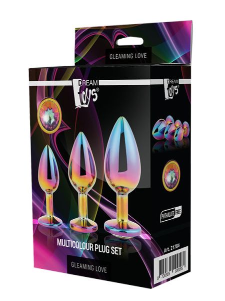 Набір райдужних анальних пробок GLEAMING LOVE MULTICOLOUR PLUG SET