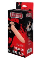 Реалістичний страпон Dream Toys Realstuff із двома кільцями в комплекті, чорний-тілесний