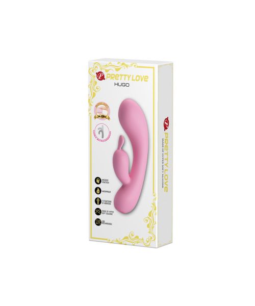 Вібратор-кролик PRETTY LOVE Hugo рожевий, 3.7 х 16.5 см