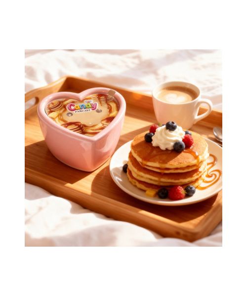 Масажна свічка з ароматом панкейка Candy Pancake у формі серця, 70 мл