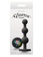 Анальна пробка з кристалом GLAMS RIPPLE RAINBOW Gem BLACK
