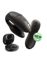 Вібратор для пар We-Vibe Chorus Pro Satin Black з пультом і додатком, чорний