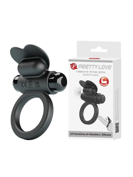 Віброкільце на пеніс PRETTY LOVE DEBONAIRE, чорне