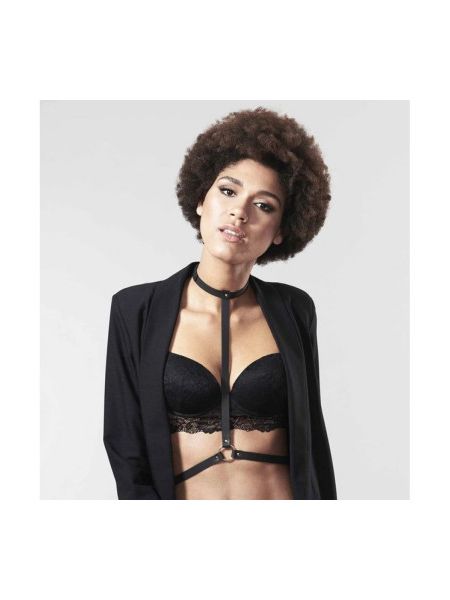 Портупея MAZE Bijoux Indiscrets з нашийником та одним перетином, чорна