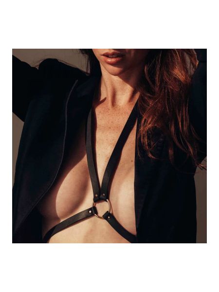 Портупея MAZE Bijoux Indiscrets з нашийником та одним перетином, чорна