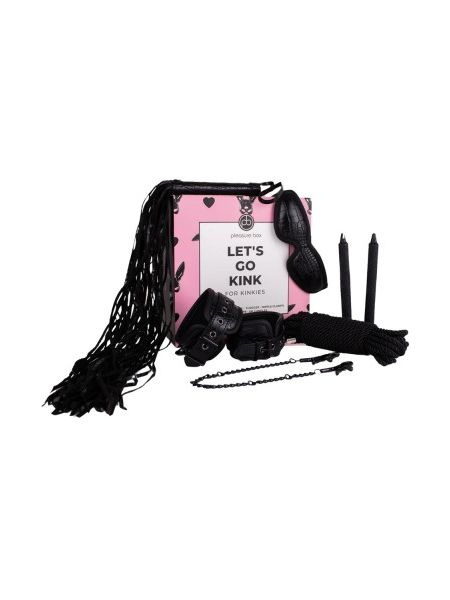 Набір БДСМ Pleasure Box Lets Go Kink: наручники, маска, флогер, затискачі, мотузка, свічки, 7 предметів