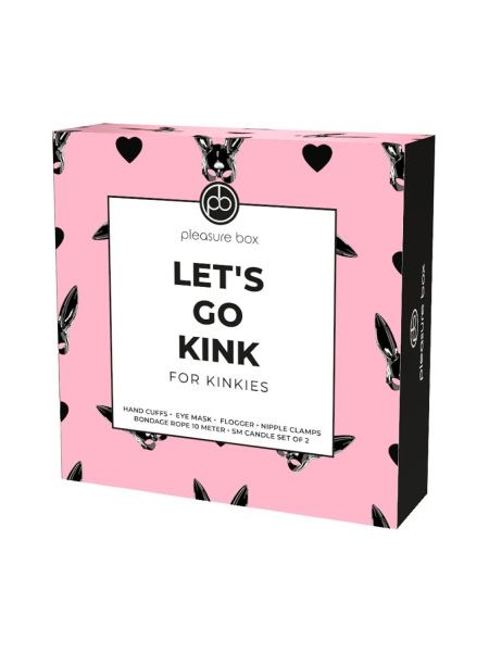 Набір БДСМ Pleasure Box Lets Go Kink: наручники, маска, флогер, затискачі, мотузка, свічки, 7 предметів