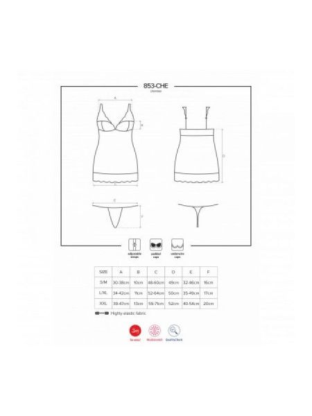 Боді 853-CHE-3 chemise thong red S / M