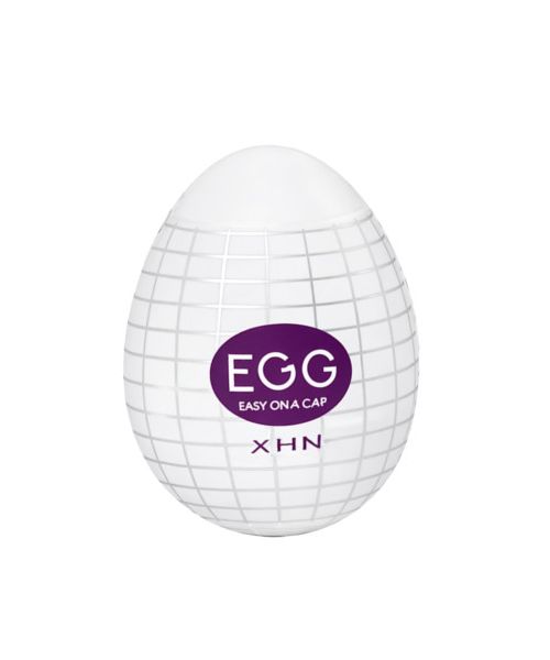 Мастурбатор-яйце з рельєфом XHN SPIDER WEB Egg Easy Ona-Cap, білий, 52 × 68 мм