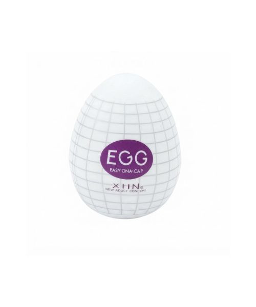 Мастурбатор-яйце з рельєфом XHN SPIDER WEB Egg Easy Ona-Cap, білий, 52 × 68 мм