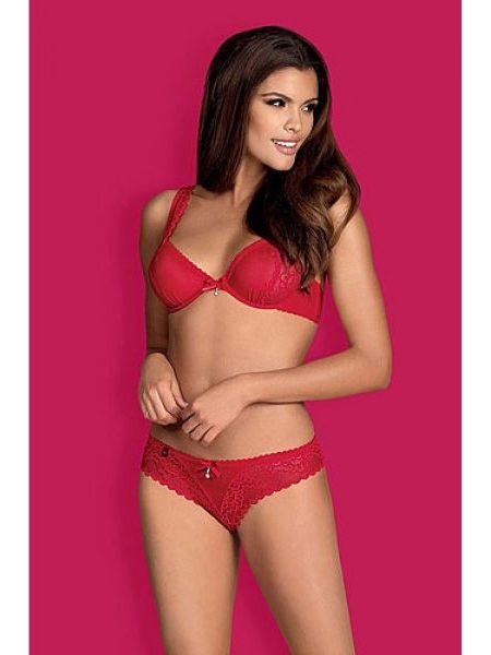 Комплект Obsessive ROUGEBELLE red underwire bra