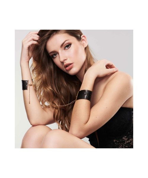 Браслети-наручники DESIR METALLIQUE чорні Bijoux Indiscrets