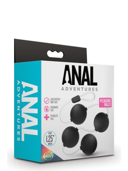 Анальні кульки Blush Anal Adventures Pleasure Balls-Black