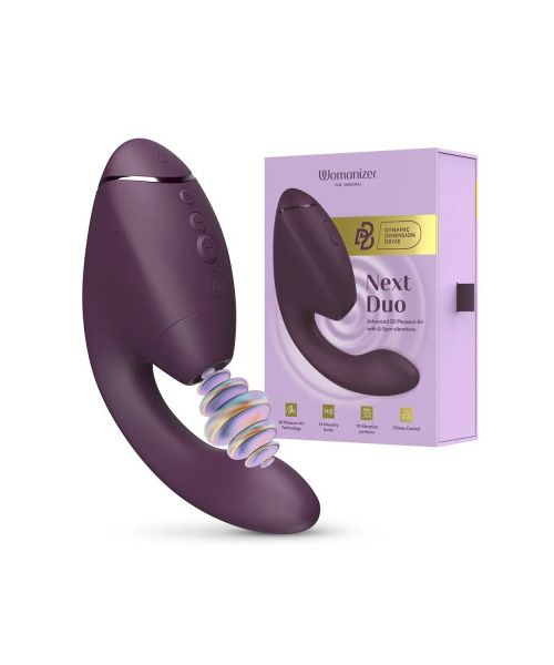 Вібратор-стимулятор вакуумний Womanizer Next Duo Dark Purple для точки G, фіолетовий