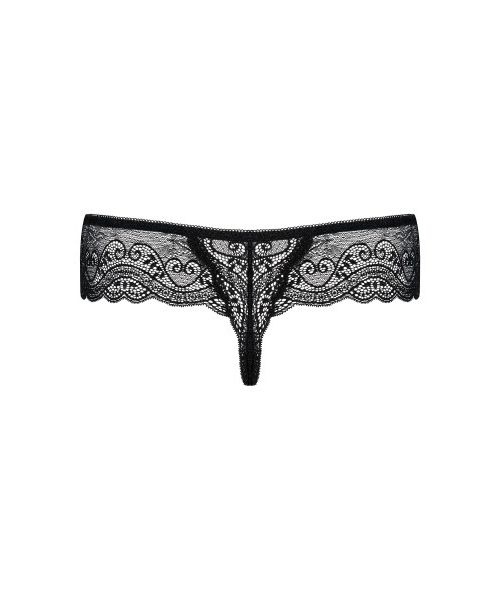 Трусики-стрінги мереживні чорні Obsessive Miamor L/XL
