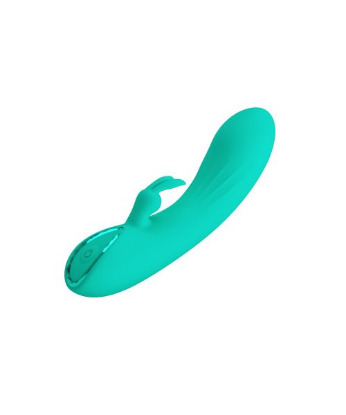 Вібратор-кролик PRETTY LOVE DJ Stick бірюзовий, 12.7 х 2.7 см