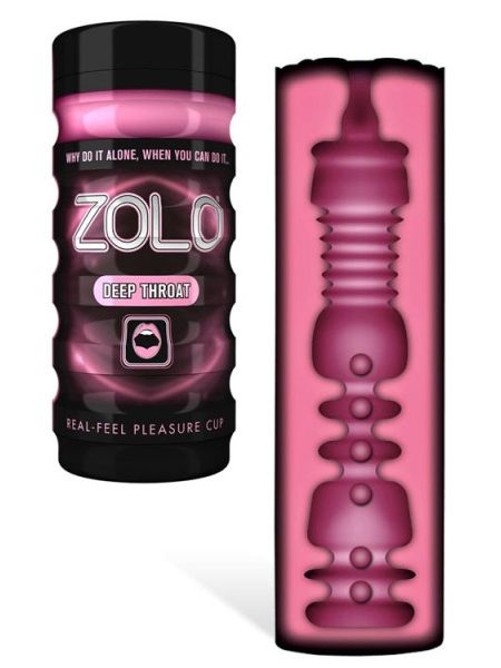 Мастурбатор із імітацією глибокого горла Zolo Deep Throat Cup, рожевий