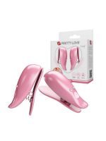 Вібростимулятори-затискачі для сосків Pretty Love Leaf, рожеві, 5.1 х 1.9 см