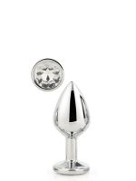 Dt21785 анальна пробка з каменем GLEAMING LOVE SILVER PLUG SMALL