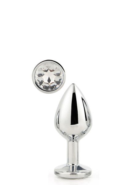 Dt21785 анальна пробка з каменем GLEAMING LOVE SILVER PLUG SMALL