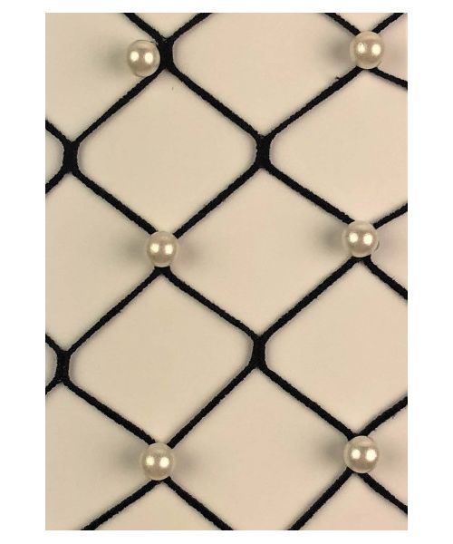 Колготки у сітку з перлами чорні Leg Avenue Faux pearl fence net tights O/S