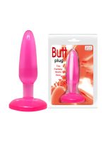 Анальна пробка на присосці BAILE Butt Plug, рожева, 14×3.5 см