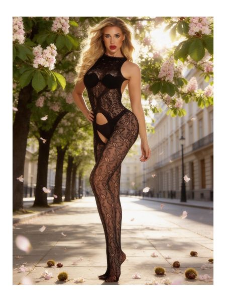 Комбінезон сітка Star Night з інтимним вирізом, чорний, OS (S-L)