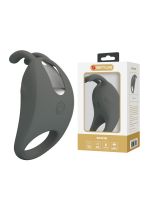 Ерекційне віброкільце PRETTY LOVE Master Ring з вусиками для клітора, сіре, 7.5 х 4 см