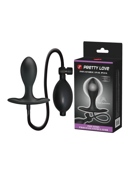 Анальна пробка з накачуванням Pretty Love, чорна, 9.1 х 3.2 см