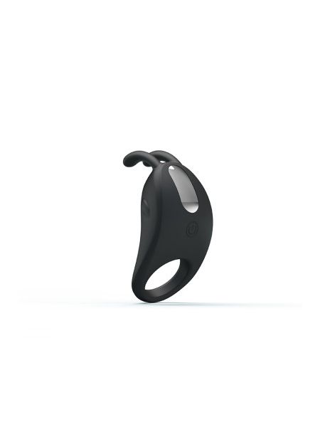 Ерекційне віброкільце Pretty Love Rabbit Vibrator з кліторальною стимуляцією, чорне